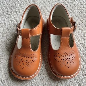 L'Amour Cognac T-Strap Kids Dress Shoes